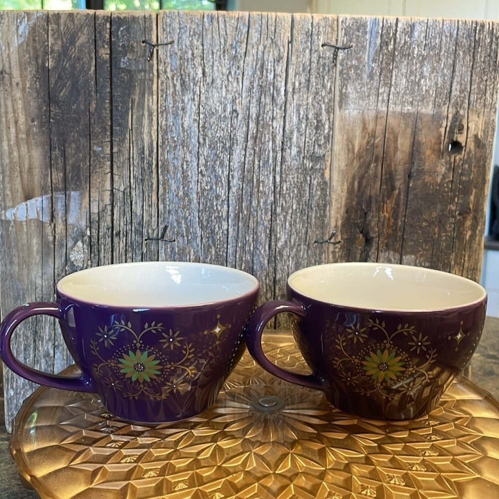 Starbucks |Holiday| 2006 | Gold & Eggplant Purple | Star| Coffee | 12 oz Cup Set - Picture 5 of 16